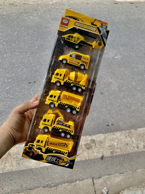 Set 6 xe ô tô mô hình mini công trình, xây dựng cho bé