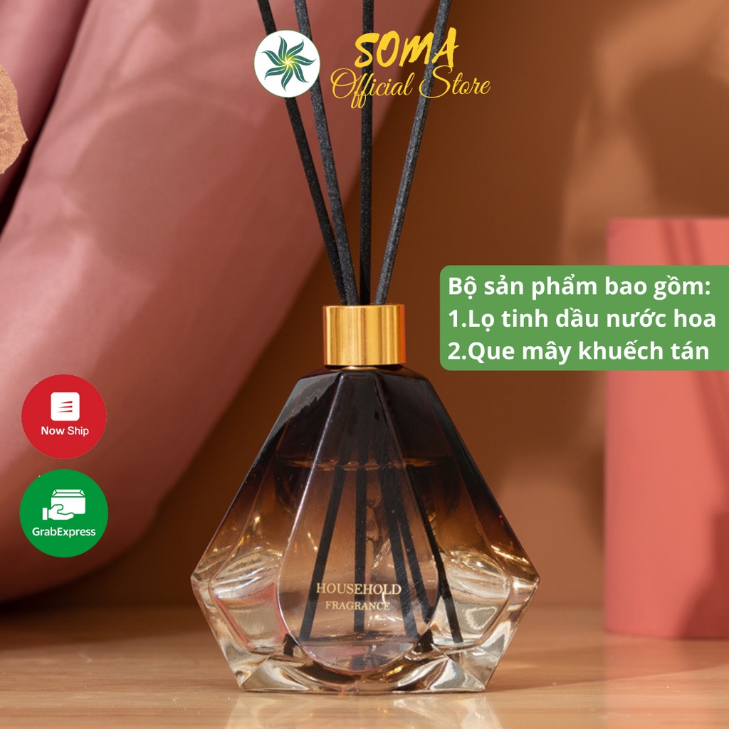 Tinh Dầu Thơm Phòng Lọ Khuếch Tán Nước Hoa Thơm Để Phòng Thiên Nhiên Tán Hương Diamond 100ML KT39
