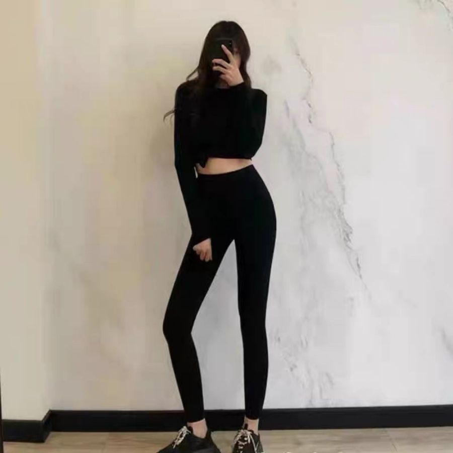 Quần Legging Nữ Đen Cạp Cao Nâng Mông Co Giãn Bigsize Có Túi Quần Đùi Lửng Dài ESHOP QL02