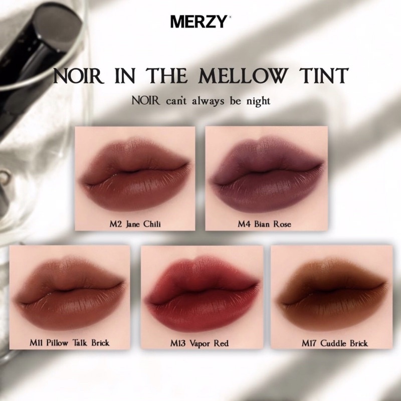 Son kem lì siêu mịn môi Merzy Noir In The Mellow Tint