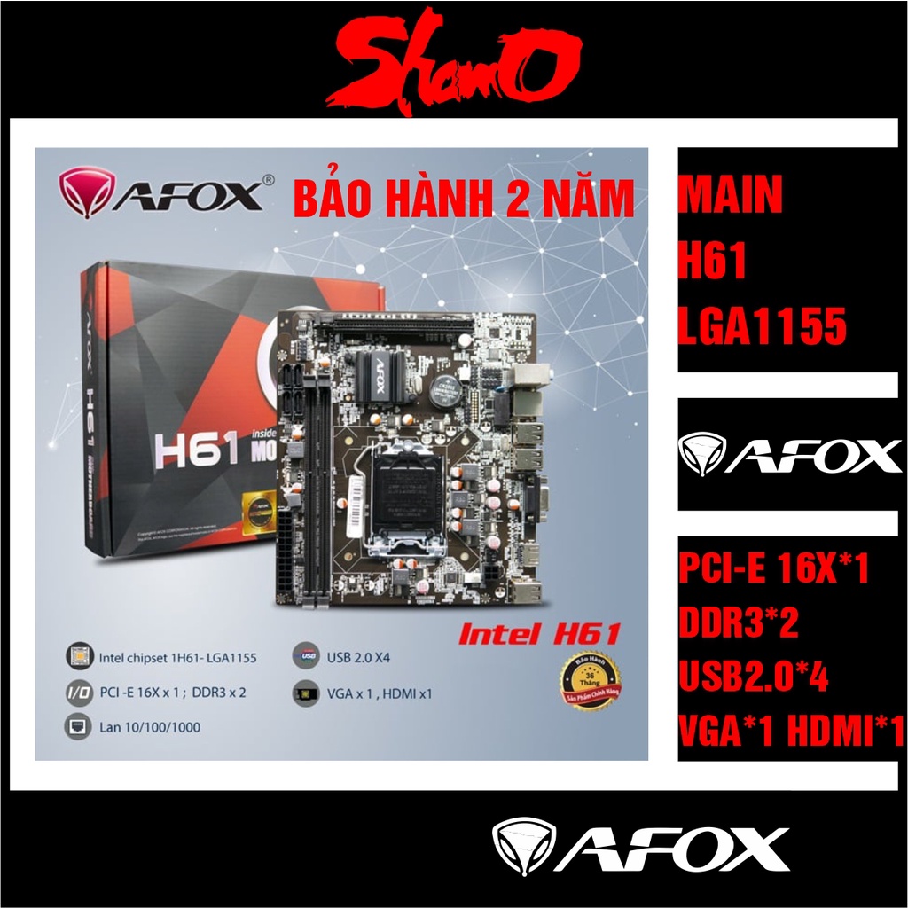 Main Afox H61 | LGA1155 | Bo mạch chủ – Chính hãng – Bảo hành 2 năm ...