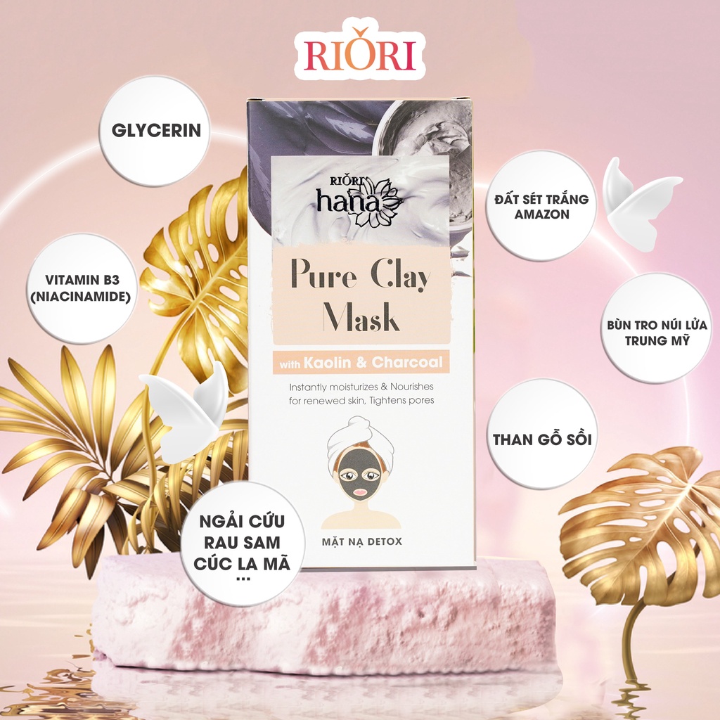 Ảnh Mặt Nạ Đất Sét Detox Thải Độc Da RIORI HANA Pure Clay Mask (6 gói) 1