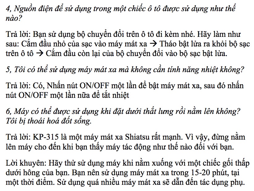Mô tả Gối Massage Nhiệt Hồng Ngoại KINGTECH KP-315 - 4 Bóng Xoay - Chuyên Sâu Cổ Vai Gáy, Thắt Lưng - Chính Hãng - 12