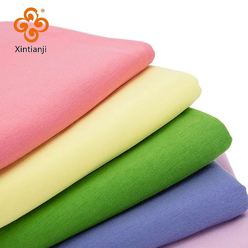 60s Dệt Kim Cotton Spandex Vải Mỏng Co Giãn Áo Thun Mùa Hè DIY Dệt Vải A0219