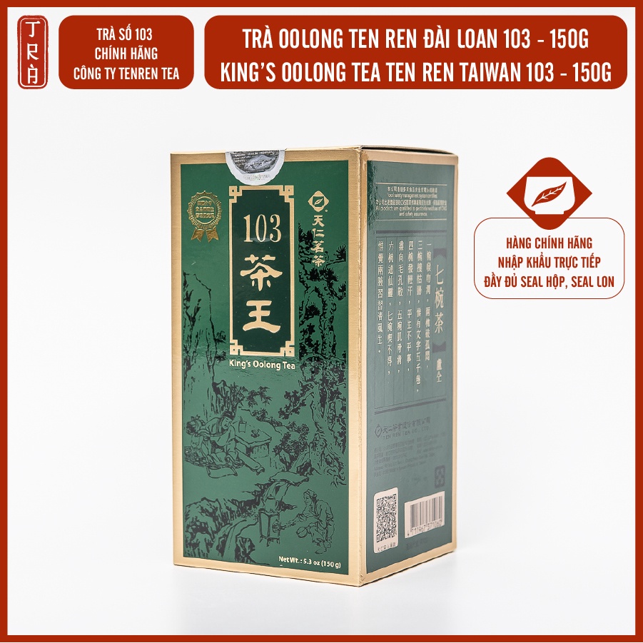 Trà Vương TenRen, King's Oolong Tea 103, bao gồm hộp và hũ thiếc đựng ...