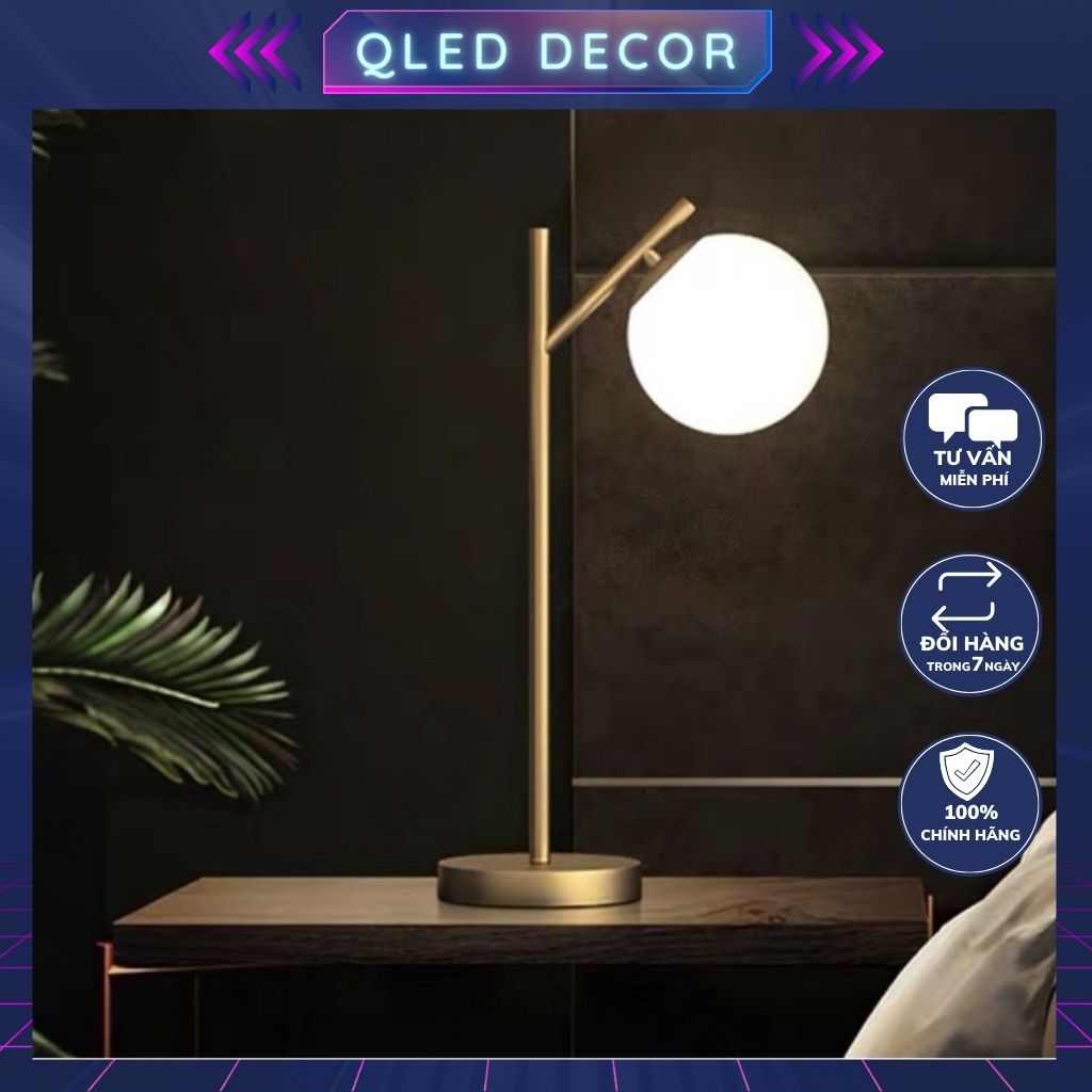 ĐÈN BÀN QUẢ CẦU ĐẾ THẲNG ( đã gồm cả bóng Led 3 chế độ ánh sáng)