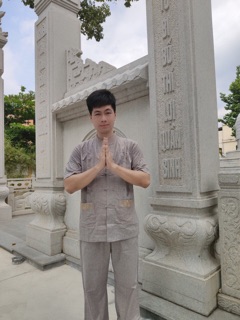 LTụ Thêu Túi Áo Tay Ngắn# Quần Áo Nam Đi Chùa