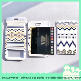 [Sẵn VN - Hỏa Tốc] Dây Đeo Thẻ Bao Thẻ Nhân Viên Nhựa PC Phong Cách Họa Tiết Pattern Vintage
