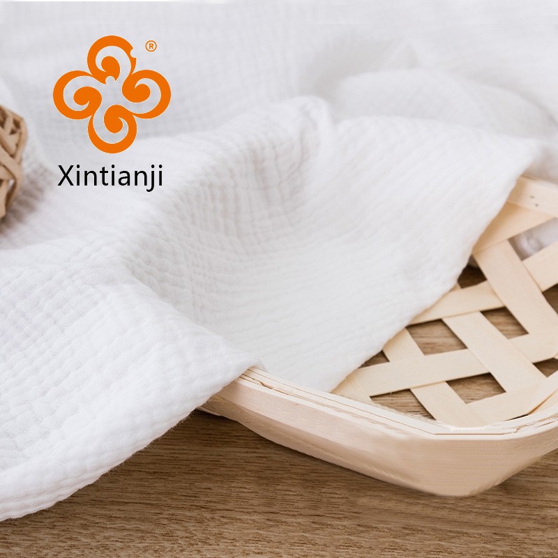 Hai lớp vải gạc cotton crepe chất liệu may thân thiện với môi trường 100% vải cotton DIY để chăm sóc gạc lưới cotton hoặc khăn ăn cho bé W300530