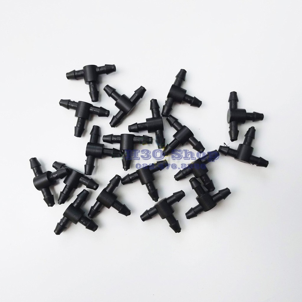 Bộ 20 Béc Tưới Nhỏ Giọt Điều Chỉnh Được Sử Dụng Ống LDPE 6mm-Bộ Tiết Kiệm Nối Xám