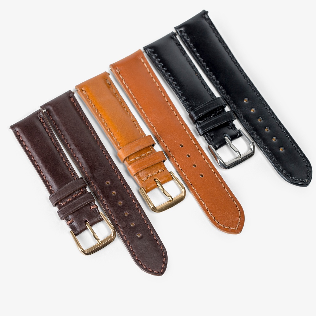 Ảnh Dây đồng hồ nam da bò-khâu tay thủ công D101 size 18mm, 20mm, 22mm, 24mm - Bụi Leather 2
