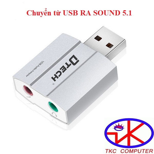 Hỏa tốc HCM-Chuyển USB SOUND USB 5.1 DTECH DT6006( usb to sound- thiết ...