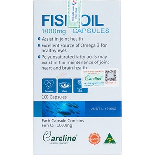 Viên uống Careline Fish Oil 1000mg hỗ trợ tim mạch trí não (100 viên)