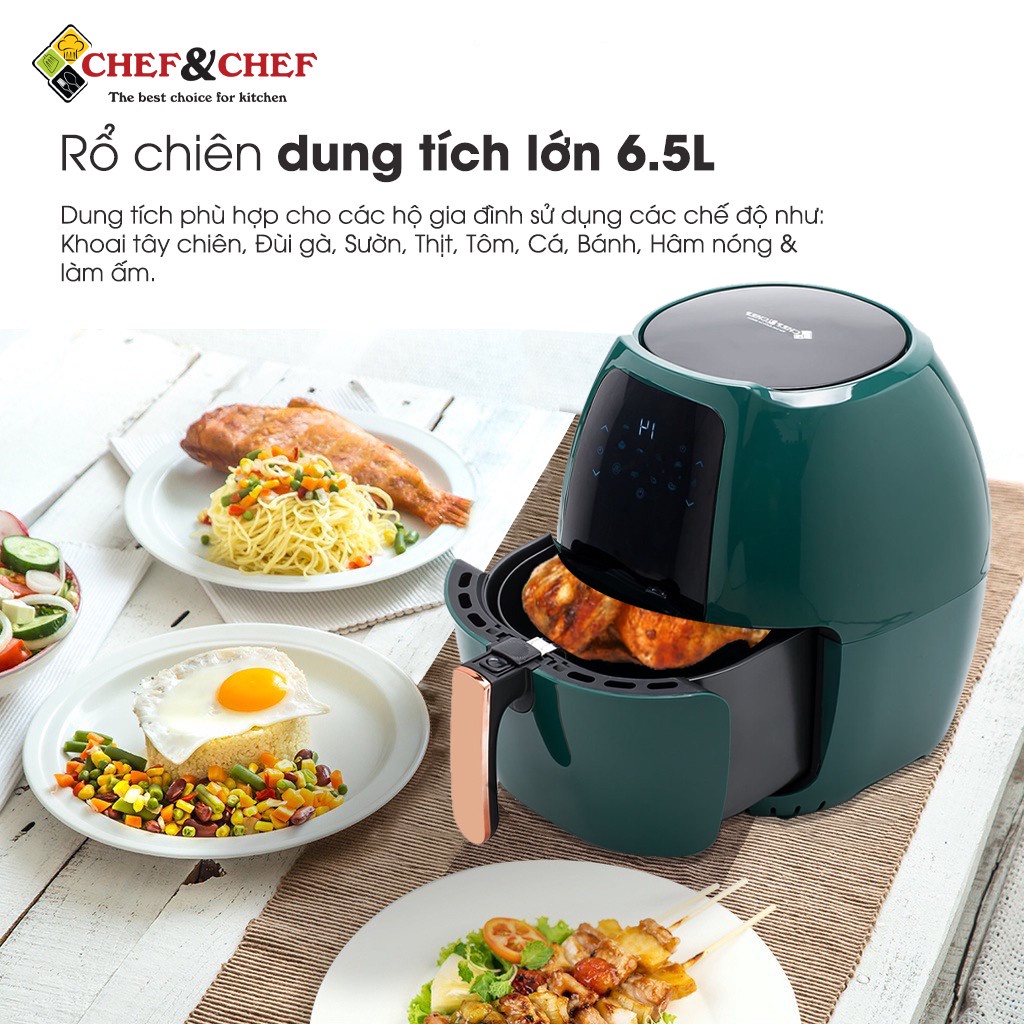 Ảnh Nồi Chiên Không Dầu Điện Tử CHEF&CHEF 6.5L YJ-702A – Hiện Đại, Dễ Dùng, Chiên Nướng Giòn Ngon 4
