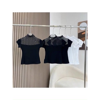 Áo thun mỏng phối lưới ôm body mix cùng Vest, áo khoác 380
