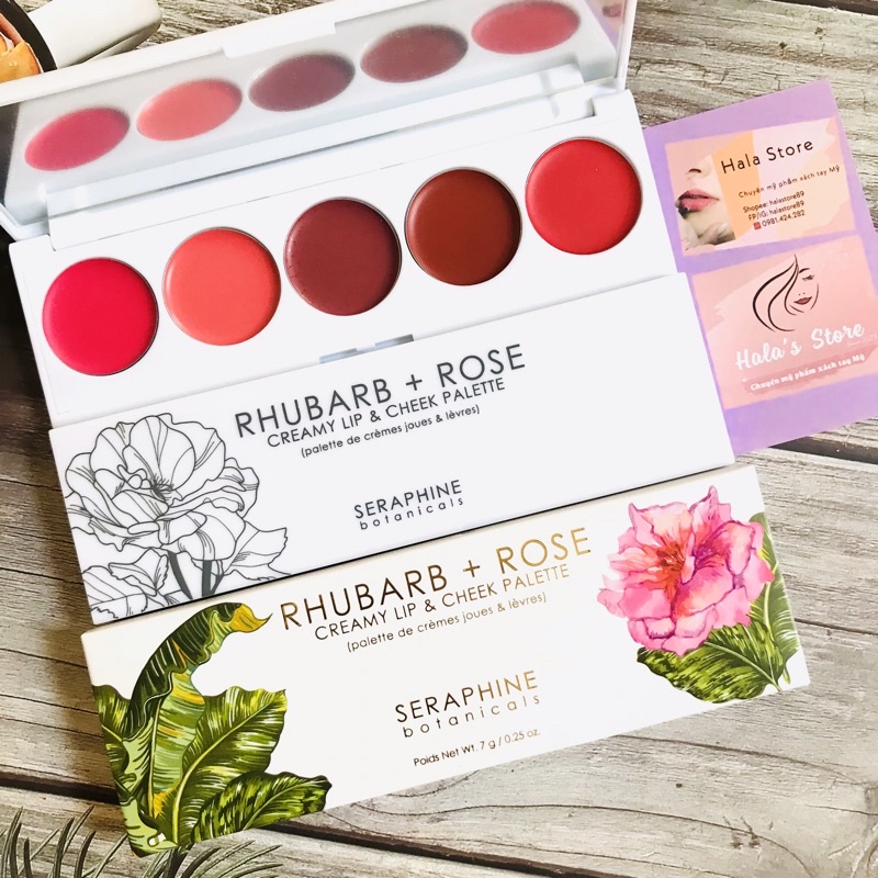 Rhubarb + Rose - Creamy Lip & Cheek Palette – Seraphine Botanicals