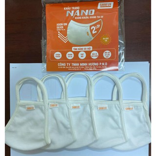 Khẩu trang vải SUNFLY công nghệ kháng khuẩn nano ion bạc (1 chiếc)