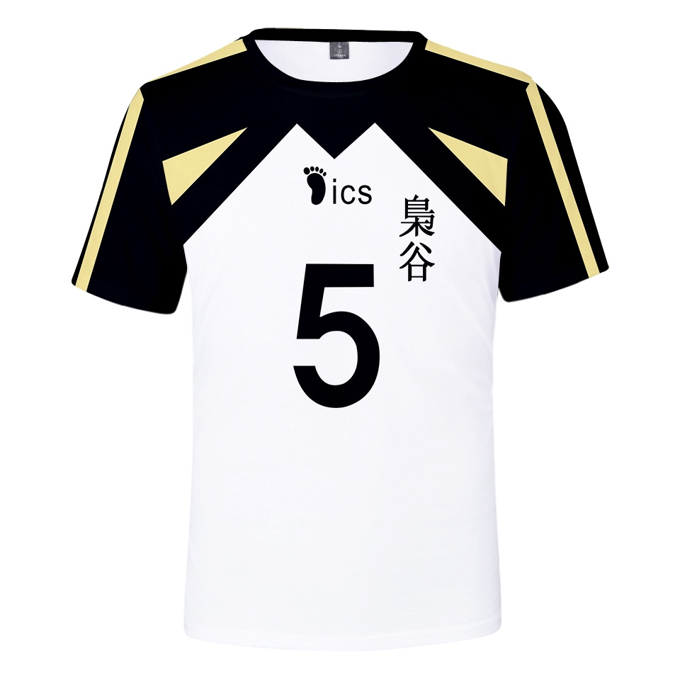Áo thun thể thao ngắn tay in hình nhân vật Akaashi Keiji Bokuto phim Haikyuu