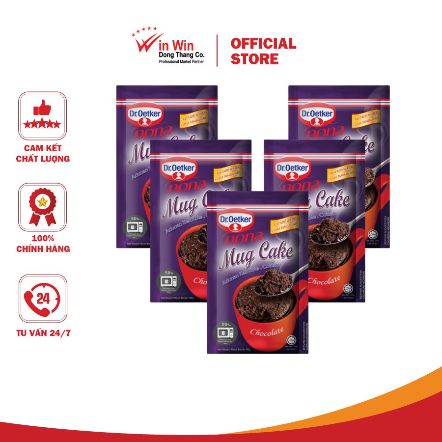 COMBO 5 Túi Bột Làm Bánh Mug Cake Socola Dr. Oetker 50g (Thương Hiệu Đức -  SX Malaysia) - Date 31/05/2025