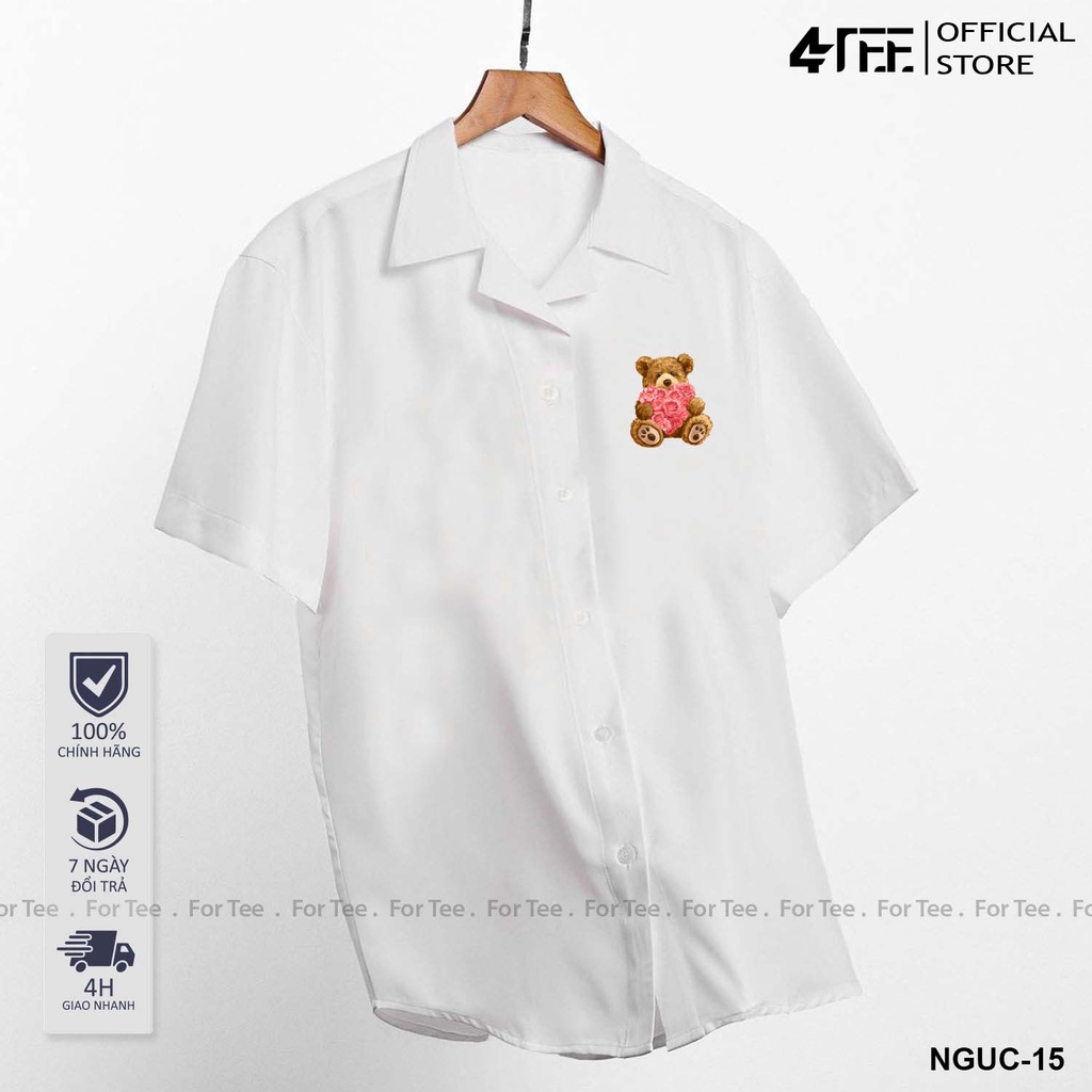 Áo sơ mi Basic Unisex form rộng , cổ vest -NGUC 15