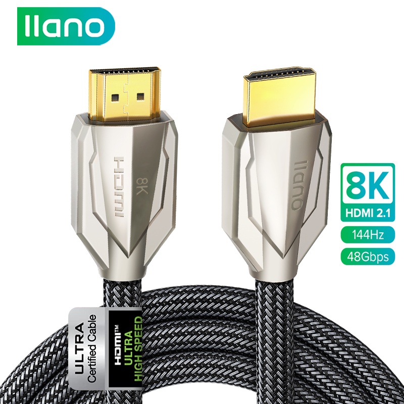 Cáp HDMI Llano 8K HDMI 2.1 4K 60Hz tốc độ cao 48Gbps 60hz/144hz 3D HDR đầu mạ vàng cho HDTV PS5/ PS4 Pro Switch Xbox