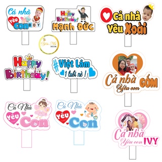 Hashtag cầm tay sinh nhật, thiết kế nội dung theo yêu cầu, YẾN NHI SHOP