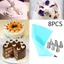 VVDZA 8 Cái / bộ Túi Bánh Ngọt Gia Đình & Nhà Bếp Máy Nướng Trang Trí Bánh Fondant Dụng Cụ Làm Kem Bằng Thép Không Gỉ