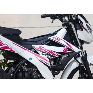 Tem Rời Dán Xe Raider - Satria FI Trắng Hồng Chữ F150 Cực Đẹp, Hàng 3 Lớp Chất Lượng Cao Không Bay Màu .Team Decal
