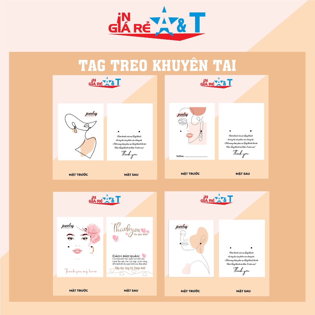 JEWELRY TAG BÔNG TAI ĐẸP 100 CÁI(HÀNG CÓ SẴN)