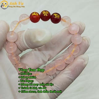Vòng tay 12 con giáp chất liệu mã não tự nhiên - tam hợp tỵ dậu sửu cho nữ - may mắn tài lộc