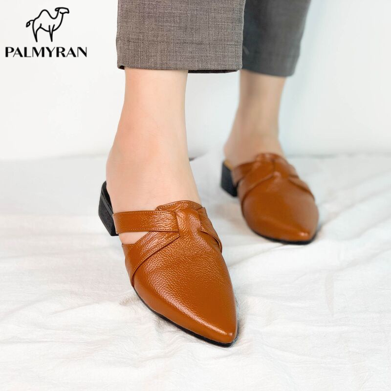 Giày sục nữ (sapo) da bò thật palmyran ST12 Bảo Hành 1 Năm