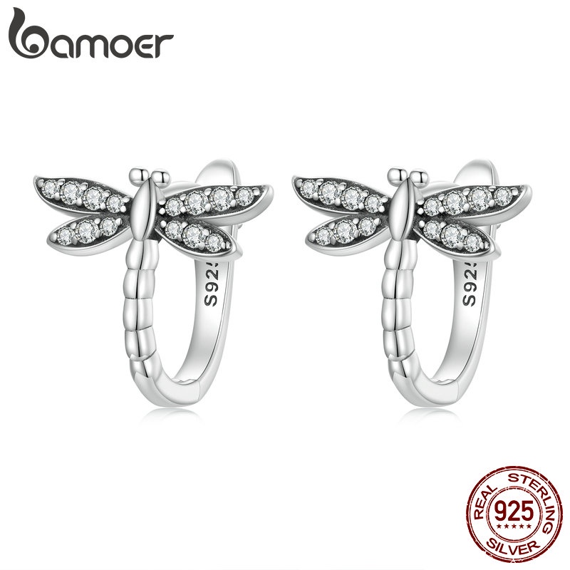 Bamoer Bông Tai bạc 925 Hình Chuồn Chuồn
