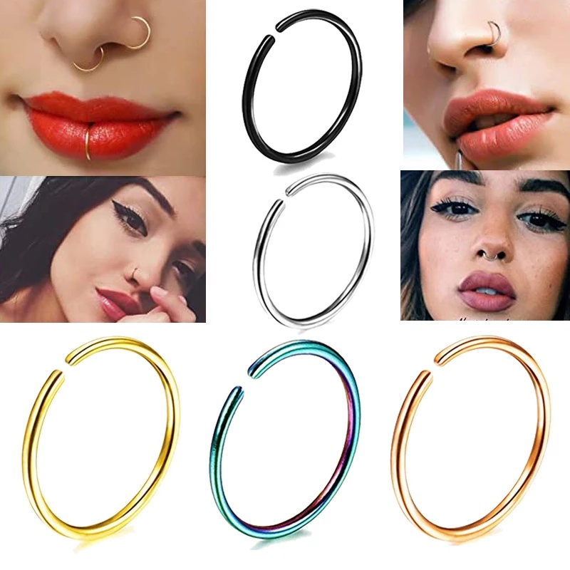 1 Khuyên Mũi Tròn Bằng Thép Không Gỉ 0.8mm Phong Cách Mới