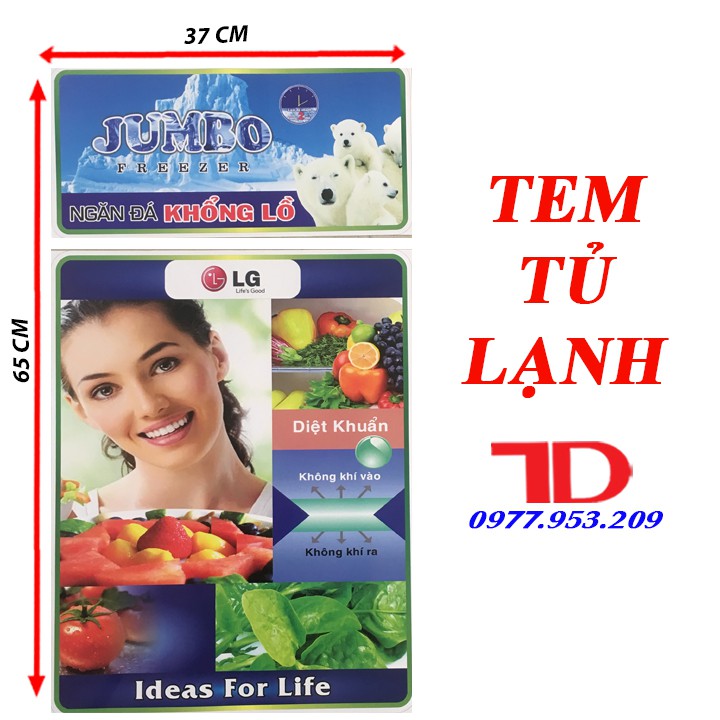 Miếng dán tủ lạnh LG, tem dán trang trí tủ lạnh LG mẫu 2 | Shopee ...