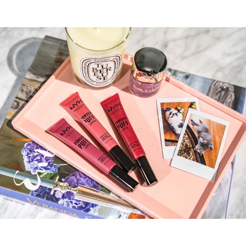 NYX Professional Makeup Powder Puff Lippie Lip Cream – Burgundy, 12 Ml, Pudrig-weicher Look, Leichte Creme