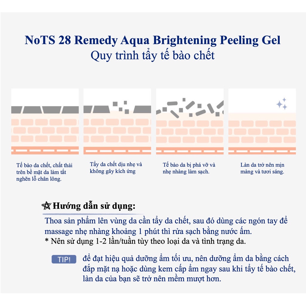 Combo 2 Chai Gel Tẩy Tế Bào Chết NoTS 28Remedy Aqua Brightening Peeling Gel 100ml Double Set