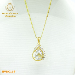 Dây Chuyền Nữ Titan, Vòng Cổ Mặt Đính Đá Xi Mạ Vàng Non 24k Cao Cấp - Trang Sức Hava Hong Kong
