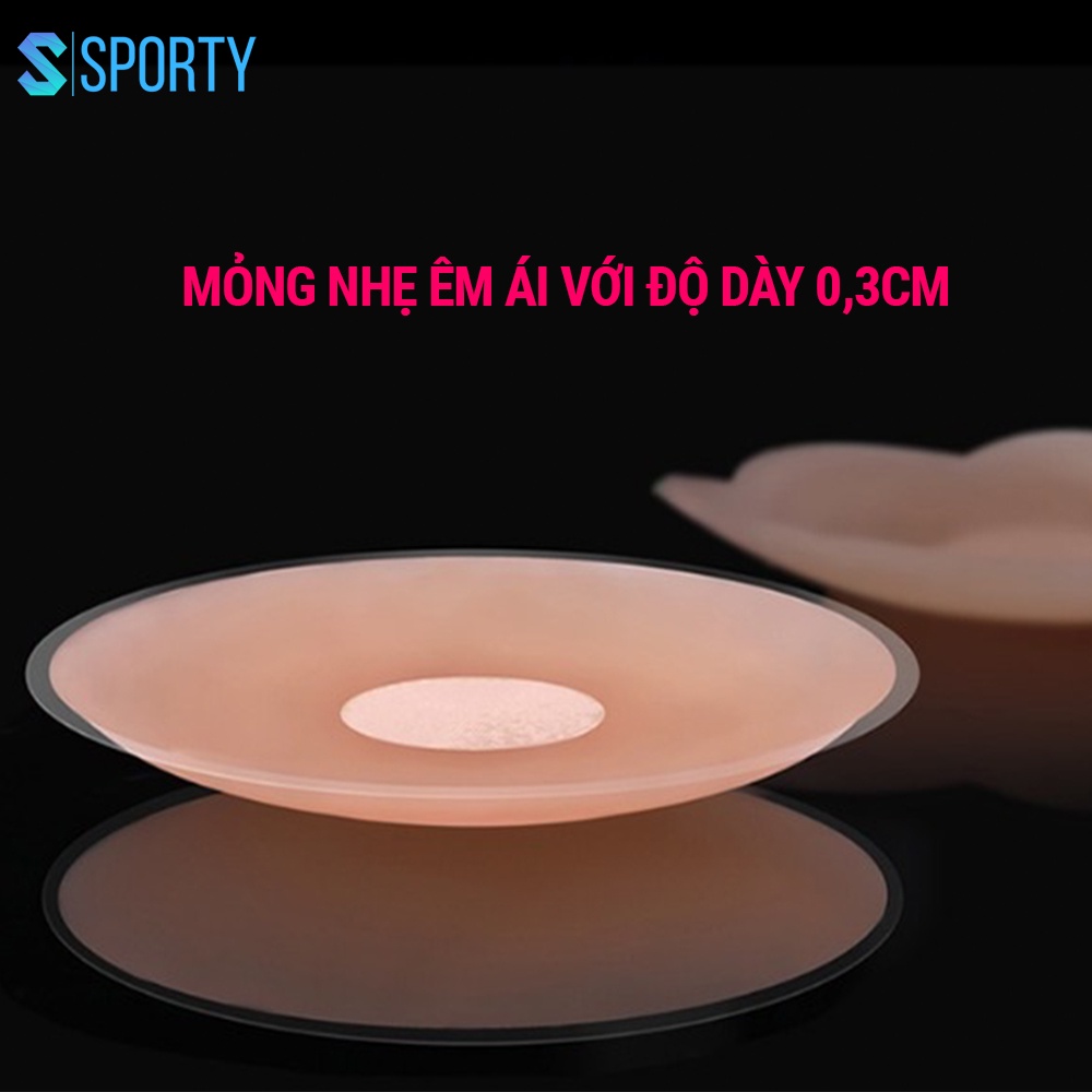 Miếng dán ngực silicon ML7 độ bám dính cao, che kín an toàn tuyệt đối SPORTY sử dụng nhiều lần
