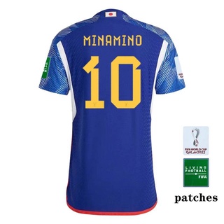 Jersey Bóng Đá FIFA World Cup 22-23 Nhật Bản, In Hình Cầu Thủ Yoshida, Nagatomo, Osako, Minamino - Phiên Bản Chính Hãng