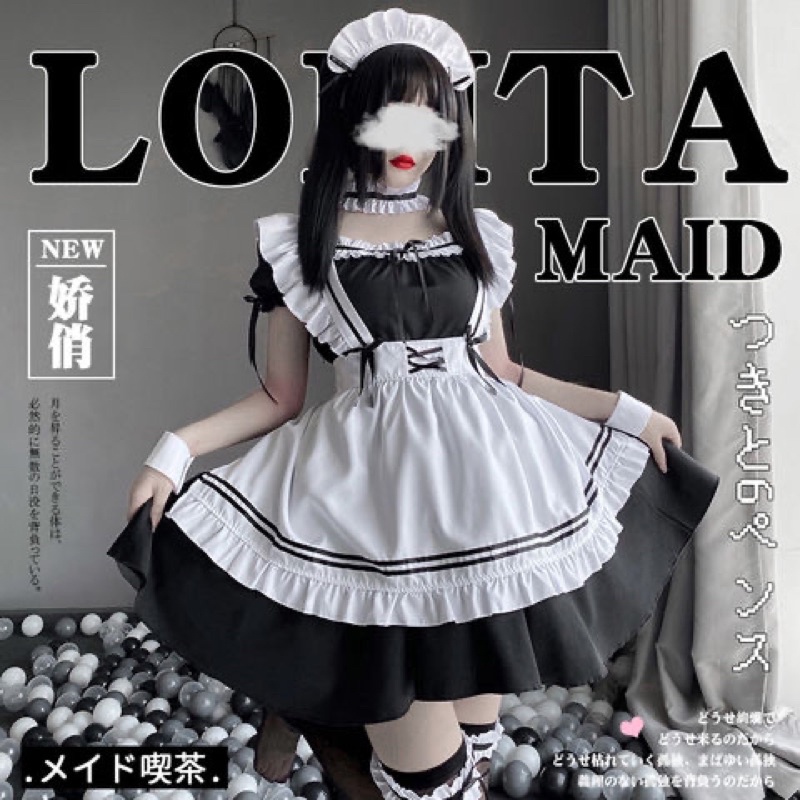 [Có sẵn -Giao ngay] Maid ngắn cosplay, trang phục hầu gái bộ 8 món