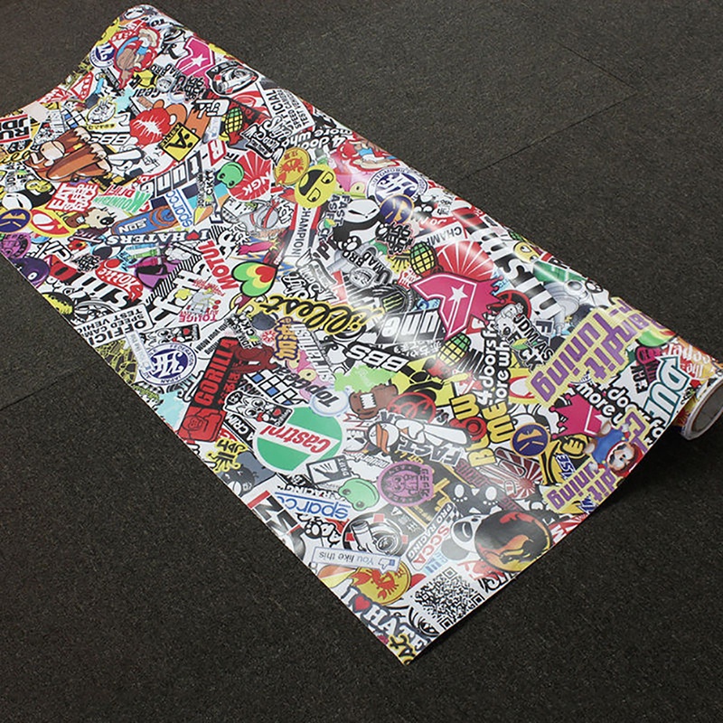 Fol Rock Panda Hoạt Hình Graffiti Xe Miếng Dán Bom Bọc Tấm Decal Dán 20 x 30