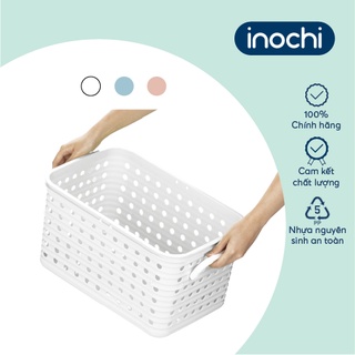 Giỏ xách quai bên Inochi - Tokyo màu Trắng ngọc/ Hồng nhạt/Xanh nhạt
