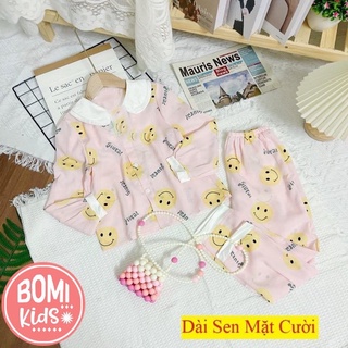 [ 15kg - 35kg] Đồ Bộ Bé Gái Mặc Nhà Dài Tay Pijama Lụa Cao Cấp Cho Bé_BM19
