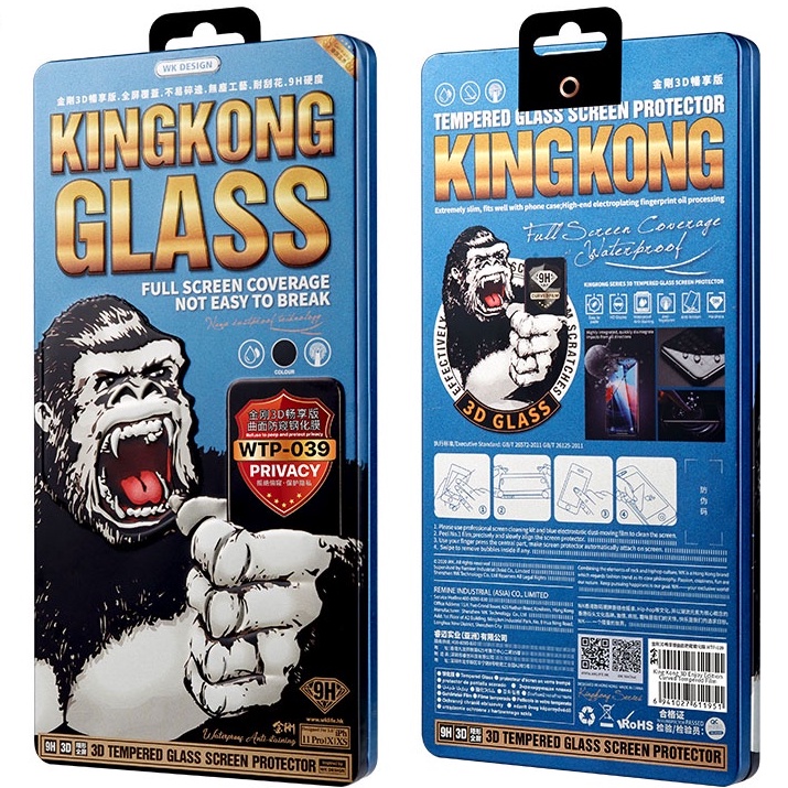 Ảnh {Giá hủy diệt} Kính Cường Lực KINGKONG WEKOME Full Màn 038 039 siêu mỏng, Chống Vỡ Viền iPhone 11 12 13 14 15 16 promax 2