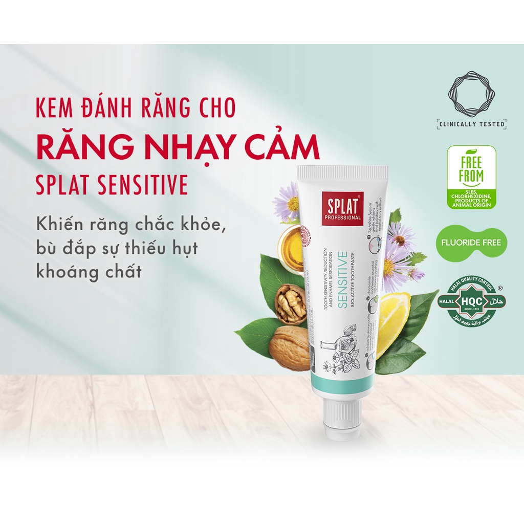 Mô tả Kem Đánh Răng SPLAT Sensitive Professional series Phục Hồi Men Răng, Giúp Trắng Sáng Và Giảm Ê Buốt Dung Tích 20ml - 1