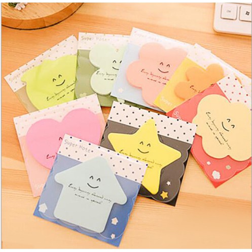 Sổ note dễ thương hình trái tim N59 giấy ghi chú hình sao cỏ 4 lá ...
