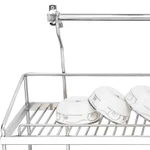 Kệ sóng chén treo tường 2 tầng có khay hứng nước UT2 Tovashu inox 304, giá để chén đũa cao cấp, kệ úp chén bát - BẢO HÀN — ảnh 2