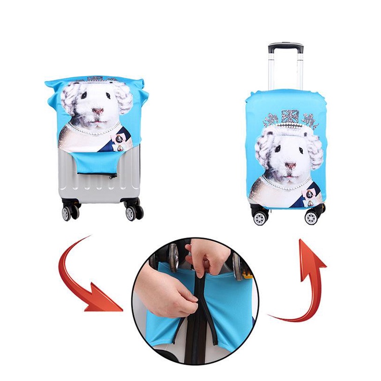 Áo bọc vali - túi trùm vải thun 3d co giãn 4 chiều - nhựa PVC chống nước 5 size M.E.N H1991