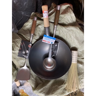 chảo thép carbon Tay câm gỗ  43cm chảo thép chông dính