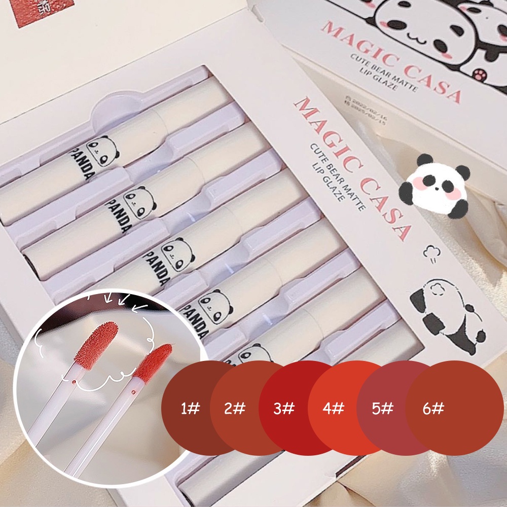 Set 6 Son Kem Lì MAGIC CASA Hình Gấu Dễ Thương Làm Quà Tặng